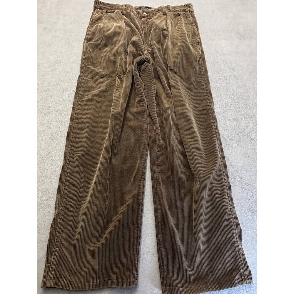 VTG Polo Ralph Lauren Brown Andrew Corduroy Pants Mens 32x30 Made in USA Pleated